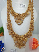 Antique Temple CZ Necklace & Long Set Sarafa Bazar India