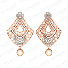 14K Gold Diamond Drop Earrings Sarafa Bazar India