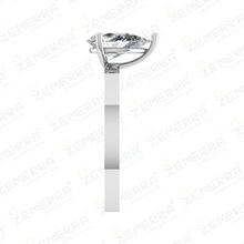 Pear Cut Solitaire Diamond Ring In 14K White Gold Sarafa Bazar India