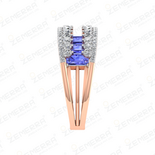 Luxury 14K Rose Gold Diamond Engagement Band Ring Sarafa Bazar India