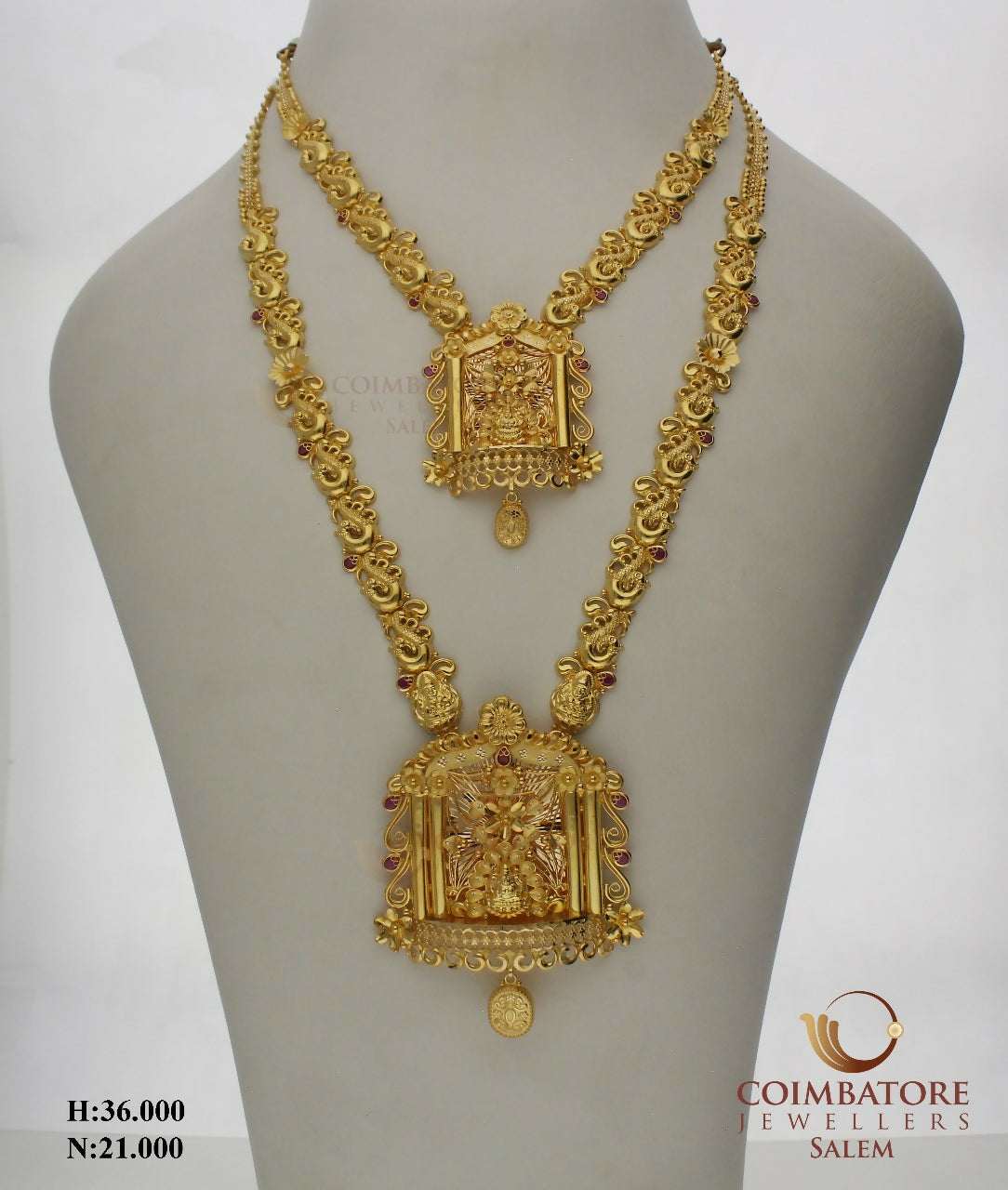 Casting Fusion Necklace & Long Set Sarafa Bazar India