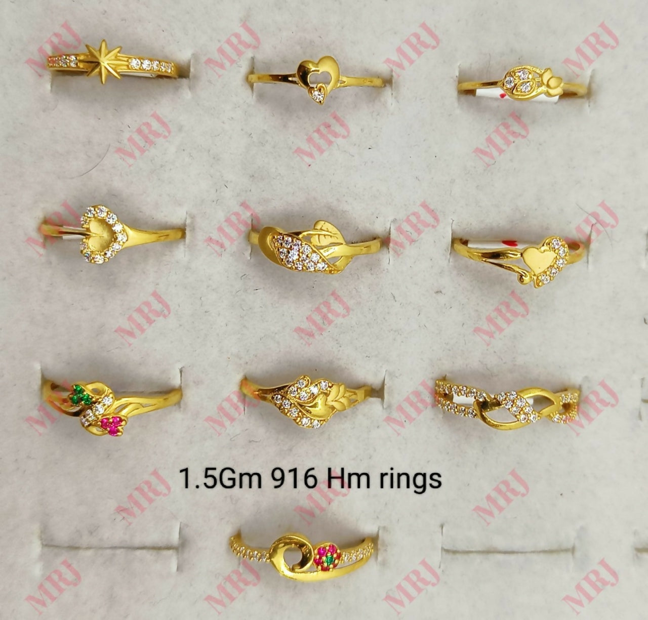 22kt CZ Ladies Rings Sarafa Bazar India