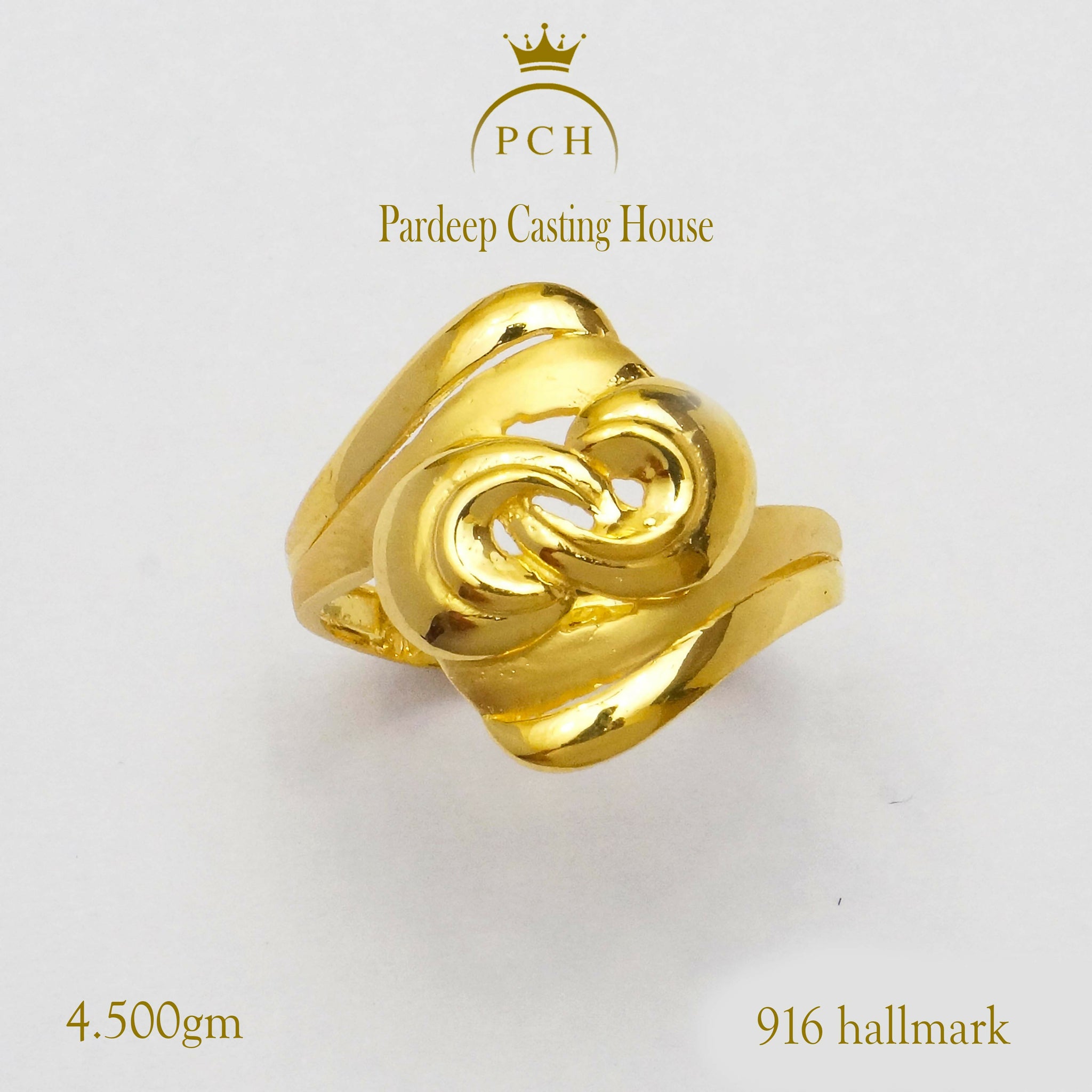 (9) 22kt Golden Sunrise Spiral Yellow Gold Finger Ring