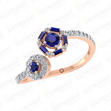 Stylish 14K Rose Gold Diamond Open Adjustable Ring Sarafa Bazar India