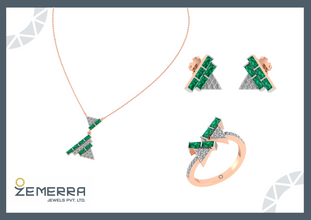 Popular 14K Gold Diamond Buguette Stone Full Set Sarafa Bazar India