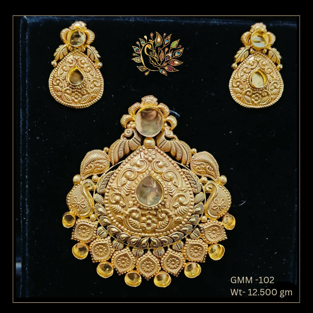 Antique Ghat Pendant Set Sarafa Bazar India