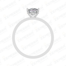 Cushion Cut Solitaire Diamond Ring In 14K White Gold Sarafa Bazar India