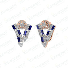 Designer Blue Stone Diamond Pendant – 14K Gold Sarafa Bazar India