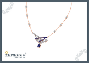 14k Rose Gold Diamond Unique Pendant Chain For Women Sarafa Bazar India