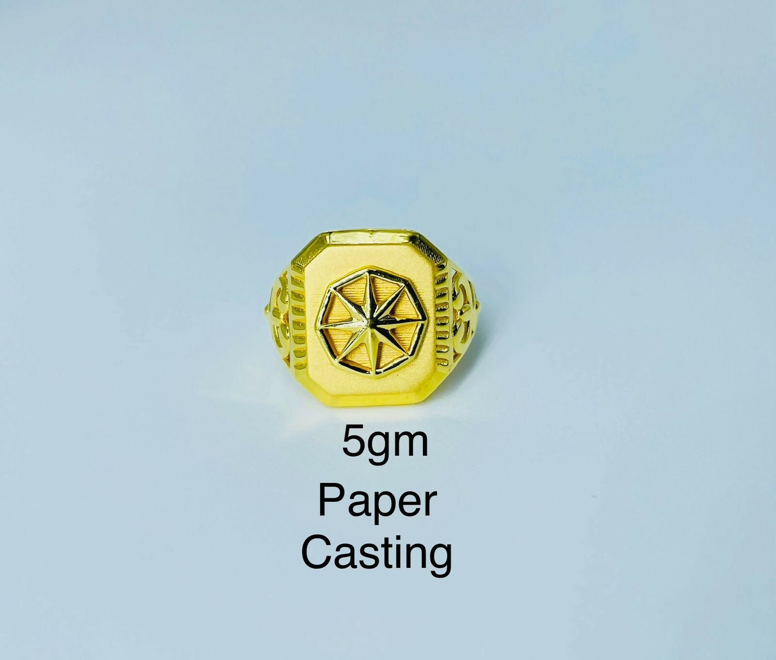 22kt Paper Casting Gents Ring Sarafa Bazar India