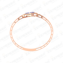 14K Rose Golod Diamond Two Center Hexagon Open Bracelets Sarafa Bazar India