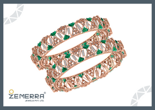 14K Gold Diamond Bangle Featuring Brilliant-cut Diamonds Sarafa Bazar India