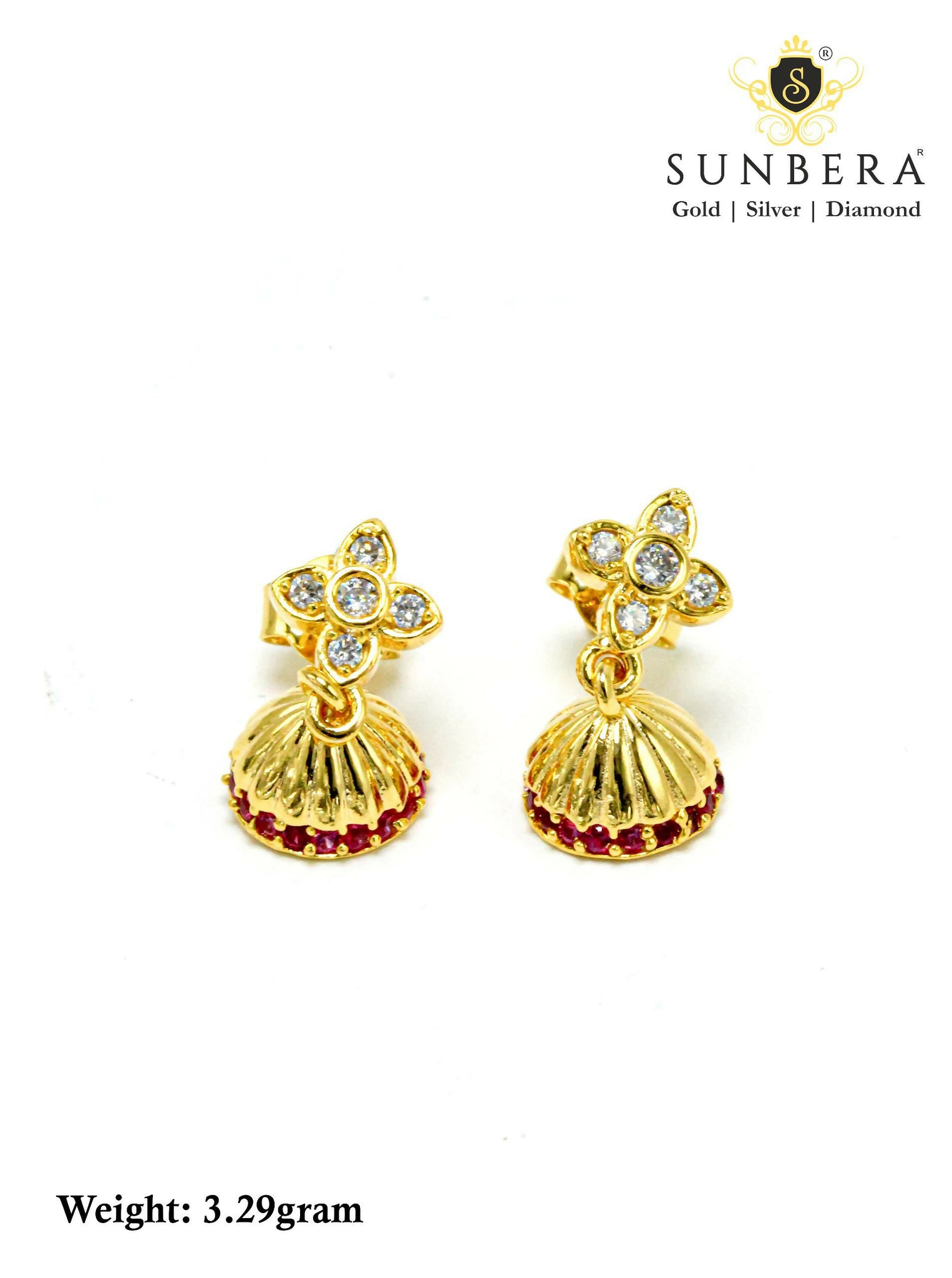 925 Silver Gold Plated Jhumki
