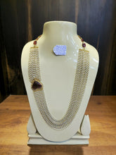 KC Pearl Necklace With Tourmaline Sidepiece Sarafa Bazar India