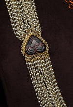 KC Pearl Necklace With Tourmaline Sidepiece Sarafa Bazar India
