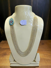KC Pearl Necklace With Turquoise Sidepiece Sarafa Bazar India