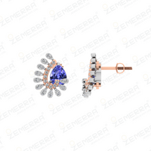 Diamond Pendant Sets with Blue Gem in 14K Gold Sarafa Bazar India