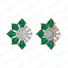 Real Diamond Unique Stud Earrings - 14K Gold Sarafa Bazar India