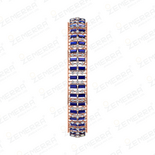 Stylish Diamond Bangles With Blue Buguette Stone in 14K Gold Sarafa Bazar India