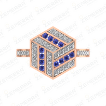 Hot Selling Diamond Gemstone Ring In 14K Rose Gold Sarafa Bazar India