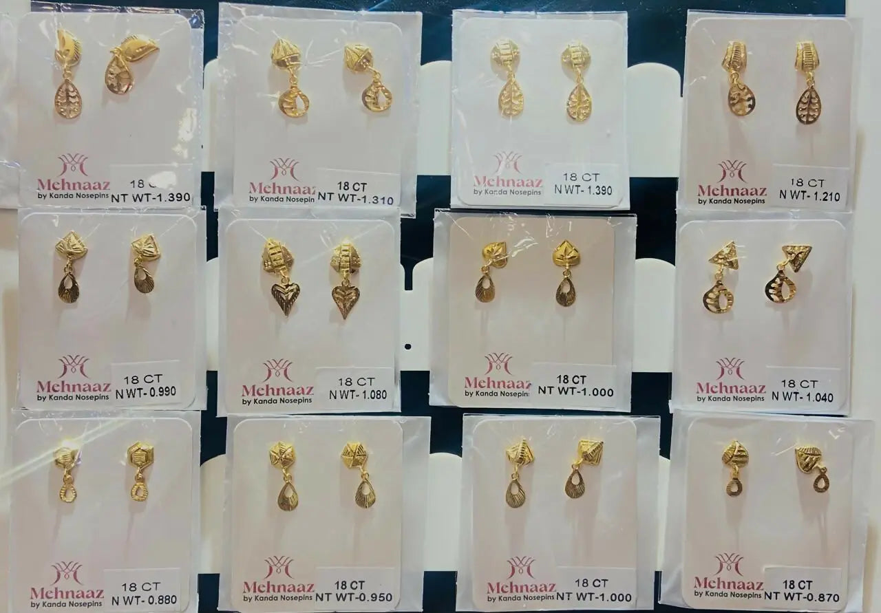 18kt Gold Earrings Sarafa Bazar India