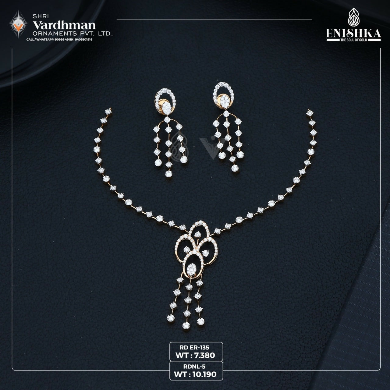 Rose Gold Necklace Sarafa Bazar India