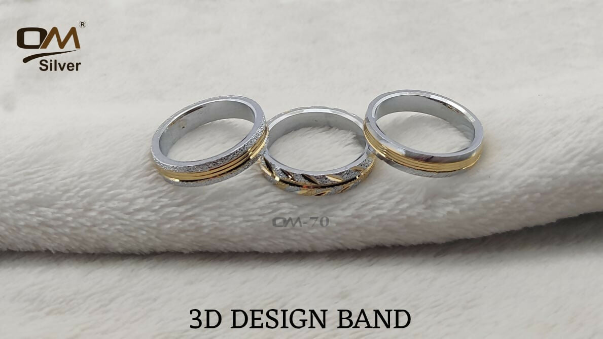 Silver Gold Plated 3D Design Band Sarafa Bazar India
