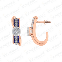 14K Gold Diamond Unique Hoops Earrings Sarafa Bazar India