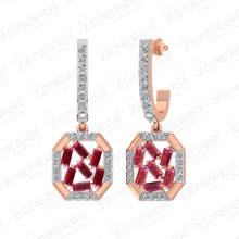 Radiant 14K Rose Gold Diamond Ruby Baguette Bali Sarafa Bazar India