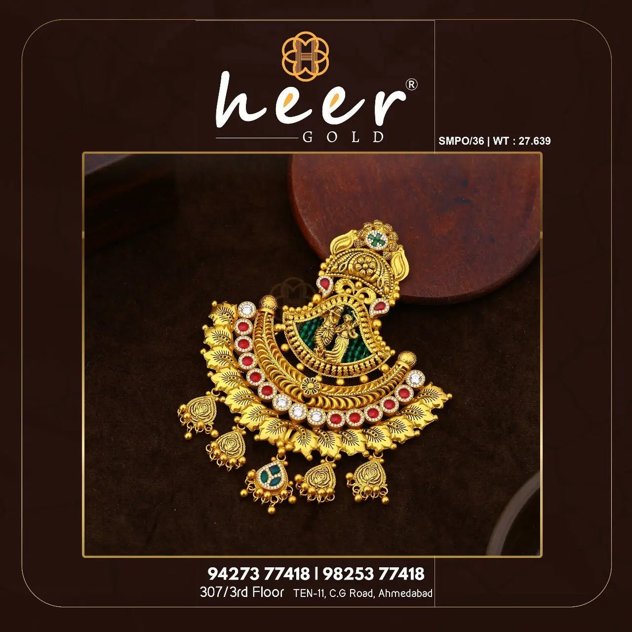 Kundan Antique Pendant Sarafa Bazar India