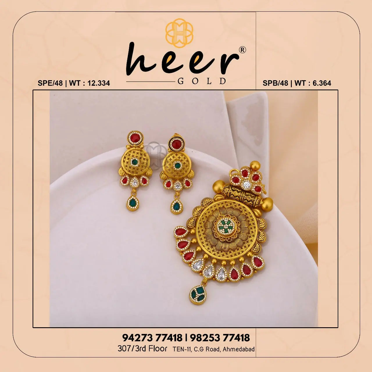 Kundan Antique Pendant Set Sarafa Bazar India