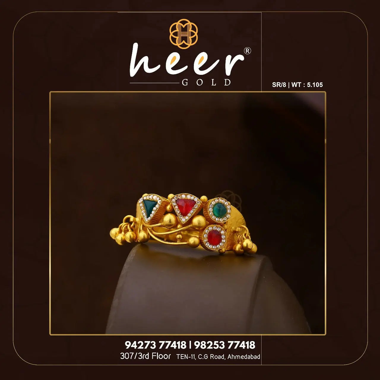 Kundan Antique Ring Sarafa Bazar India