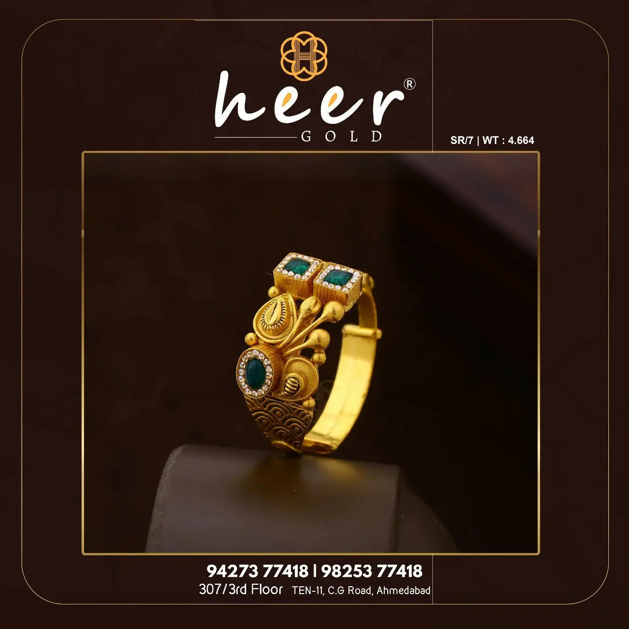 Kundan Antique Ring Sarafa Bazar India