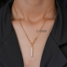 Lab-Grown Vertical Bar Diamond Pendant Sarafa Bazar India