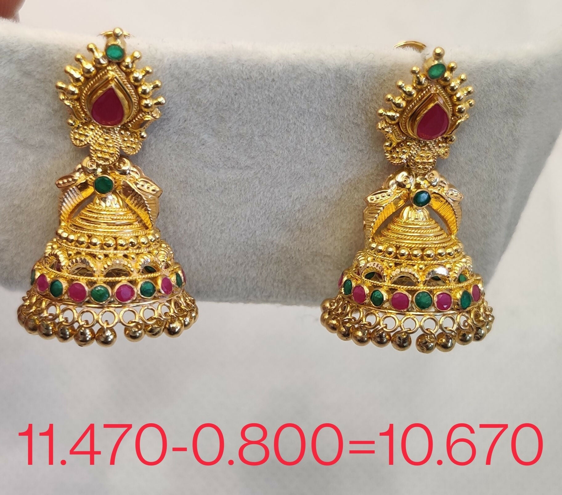 22 kt Gold Jhumki Sarafa Bazar India