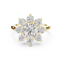 Round Cut Lab Grown Diamond Women's Ring 9Kt Rose Gold LR-76 Sarafa Bazar India