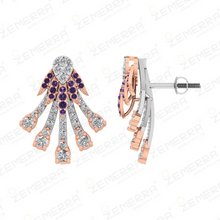 Delicated 14K Gold Fan-Shaped Diamond Pendant Set Sarafa Bazar India
