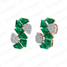 Natural Gemstone Stud Earrings in 14K Rose Gold Sarafa Bazar India