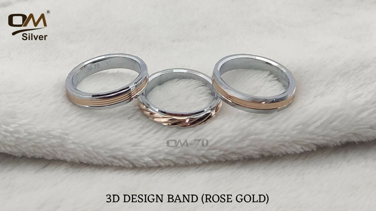 Silver Gold Plated 3D Design Band Sarafa Bazar India