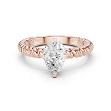 Pear Cut Lab Grown Diamond Women's Ring 9Kt Rose Gold LR-73 Sarafa Bazar India