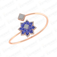 14K Gold Diamond Bracelet Star-shaped Floral Design Sarafa Bazar India