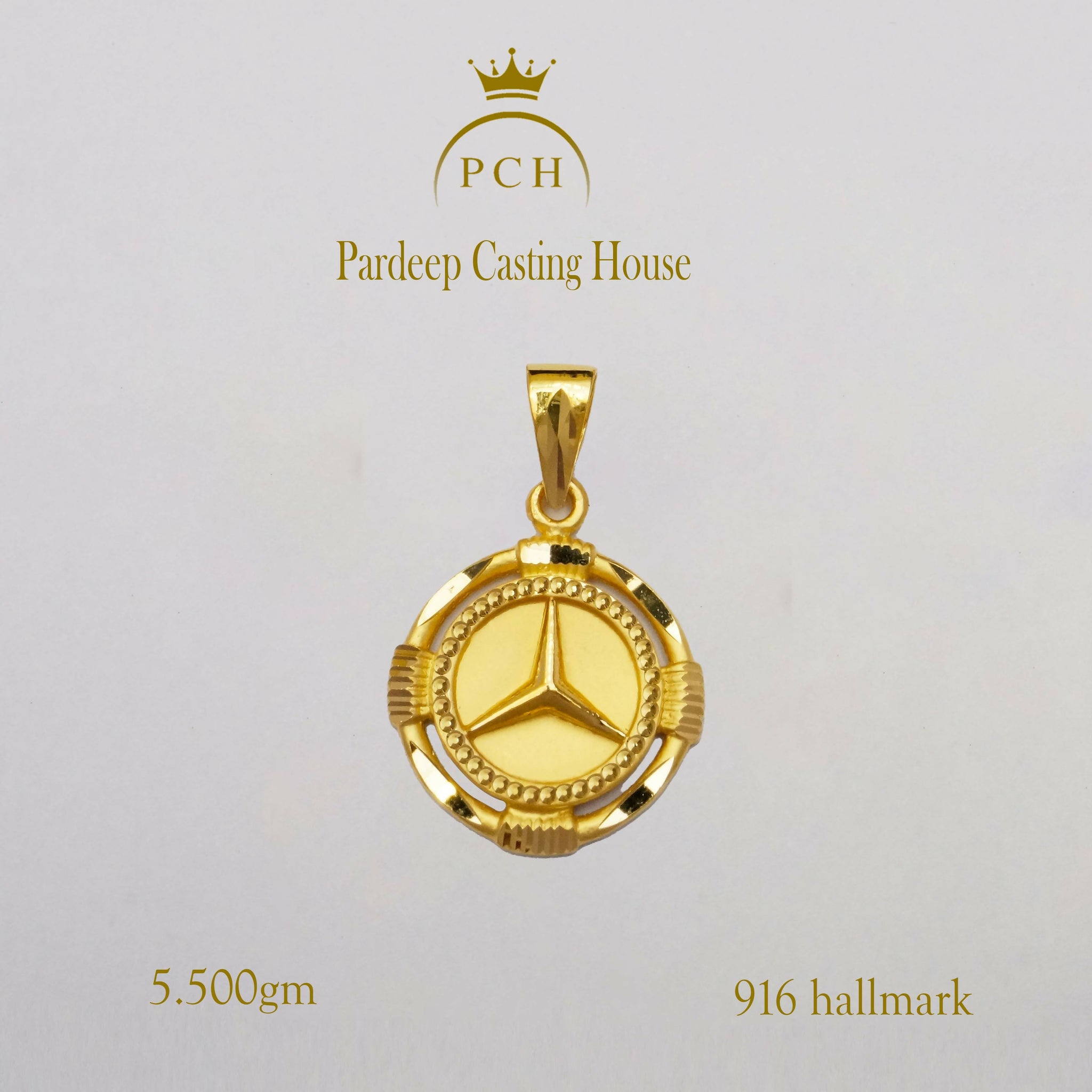 Mercedes Gold Gents Pendant Sarafa Bazar India