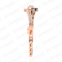 14K Rose Gold Diamond Emerald Bangle Bracelet Sarafa Bazar India