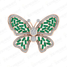 Lavish 14K Gold Diamond Butterfly Shape Ring Design Sarafa Bazar India