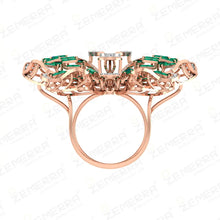 Lavish 14K Gold Diamond Butterfly Shape Ring Design Sarafa Bazar India