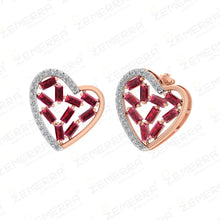 Lavish 14K Gold Diamond Heart Shaped Stud Earring Sarafa Bazar India