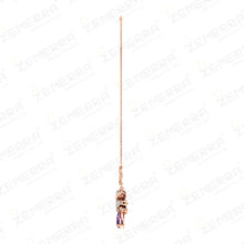 Lavish 14K Gold Diamond Ribbon Shape Amethyst Stone Pendant Sarafa Bazar India