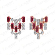 Lavish 14K Gold Diamond Ruby Stone Heart Shape Pendant Set Sarafa Bazar India
