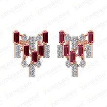 Lavish 14K Gold Diamond Ruby Stone Heart Shape Pendant Set Sarafa Bazar India