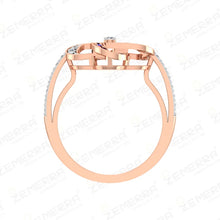 Lavish 14K Gold Interlocking Link Diamond Ruby Ring Sarafa Bazar India